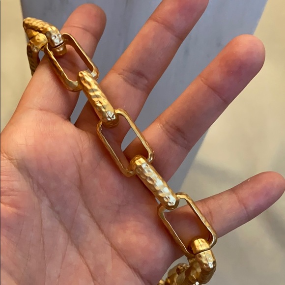 Gold Plated Brass Chain Necklace - Picture 2 of 3